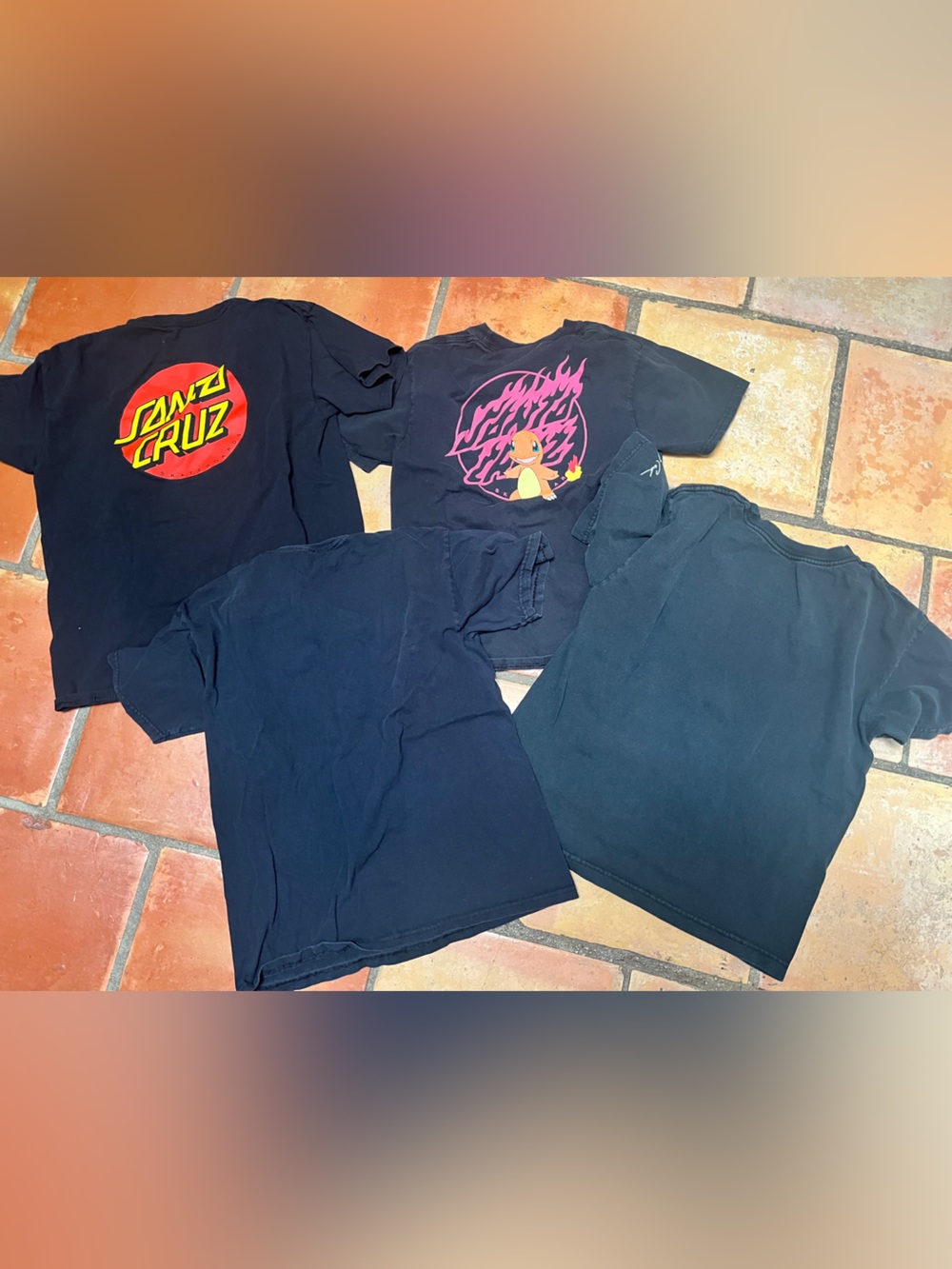 4 Kids Black Graphic Tees - Picture 2 of 6